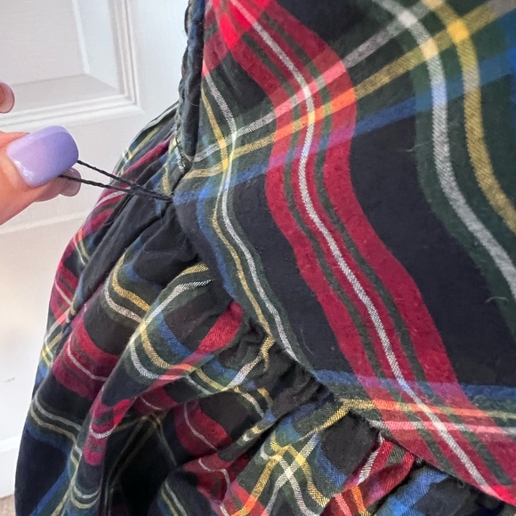 Abercrombie & Fitch Navy Red Plaid Sweetheart Strapless Fit & Flare Dress Size M - Picture 7 of 9